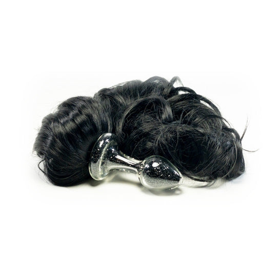 Black Sparkle Ponytail Plug