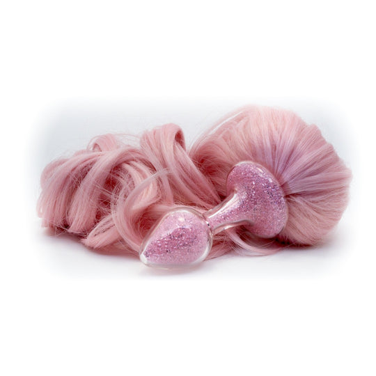 Pink Sparkle Ponytail Plug