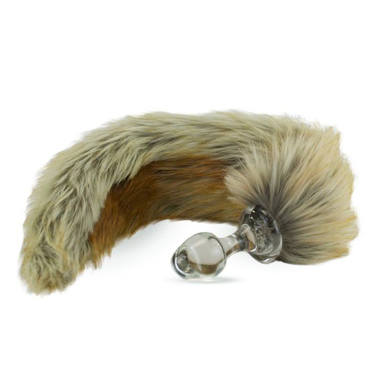 Red Fox Crystal Minx Faux Fur Tail Plug  Crystal Delights