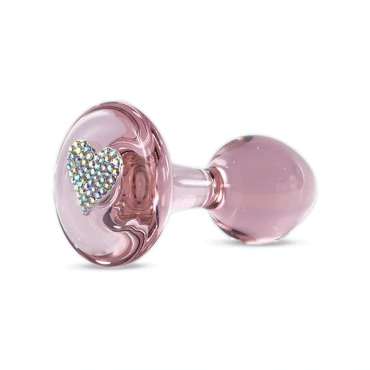 Crystal Delights Pink Glass AB Heart Plug