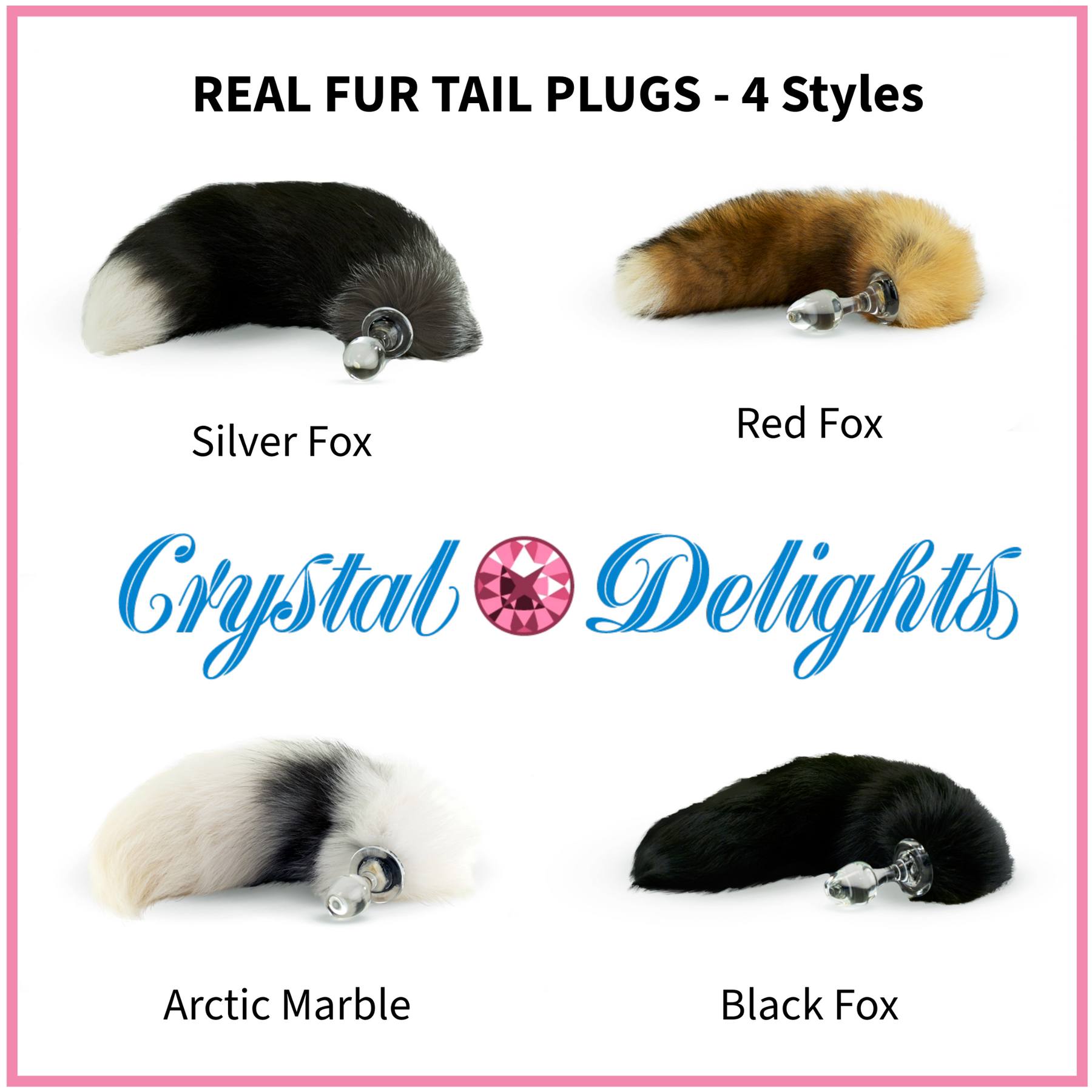 Furry Tail Butt Plug | Silver Fox Real Fur Tail Plug | Crystal Delights Furry Tail Butt Plug | Silver Fox Real Fur Tail Plug | Crystal Delights
