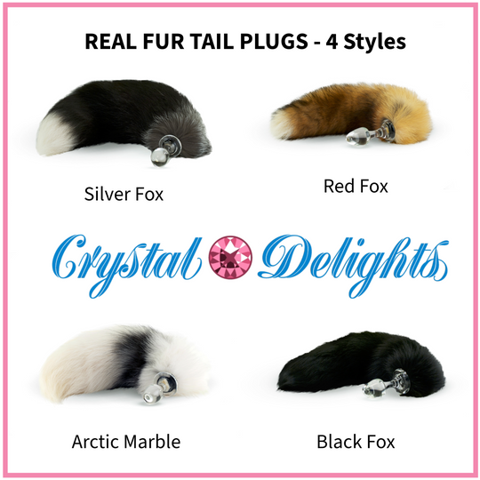 Crystal Delights Real Fur Tail Plugs 4 Styles