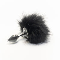 Black Magnetic Sparkle Bunny Tail Plug