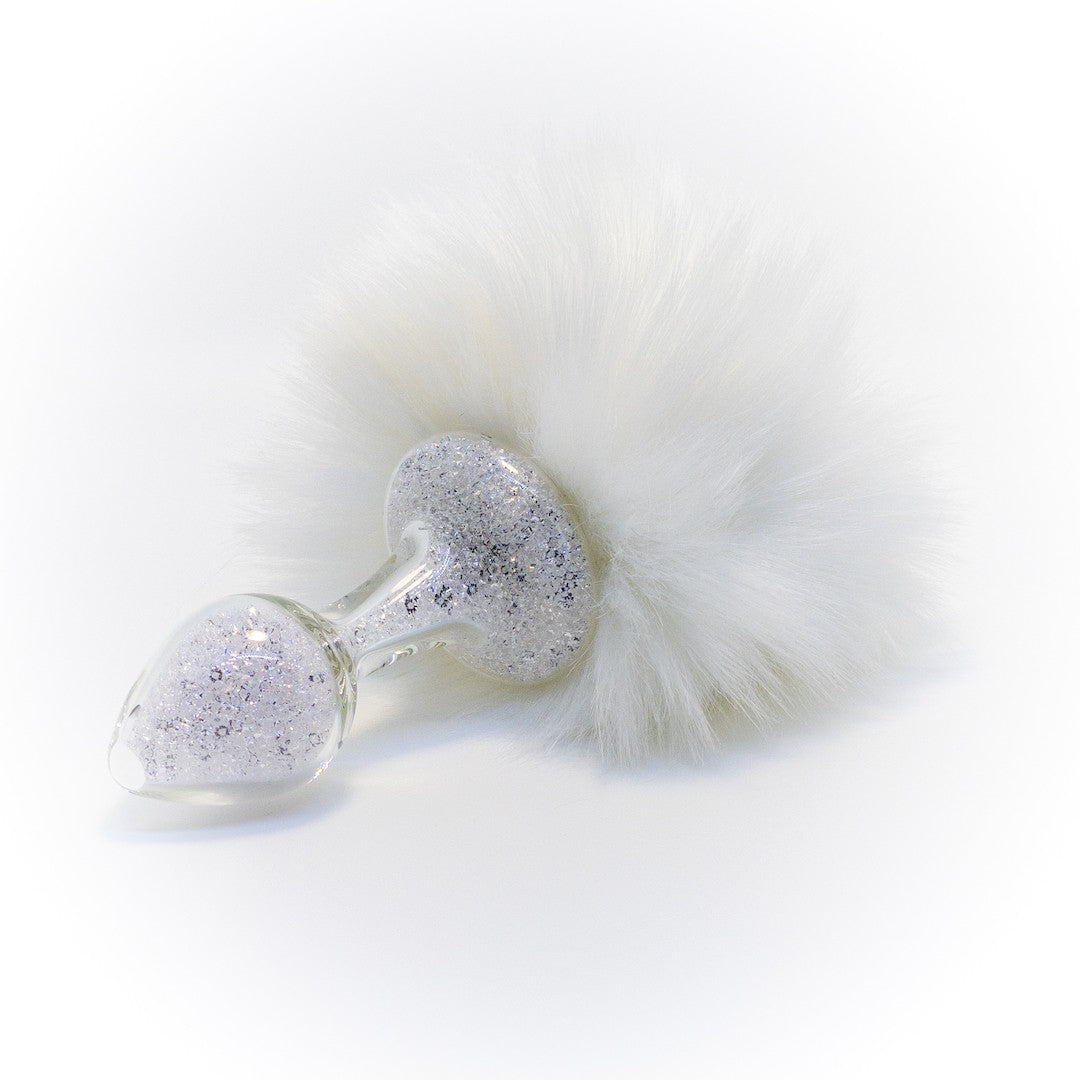 White Bunny Tail Sparkle Plug