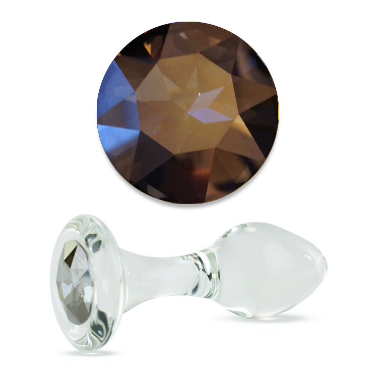 Stormy Crystal Delight Glass Butt Plug