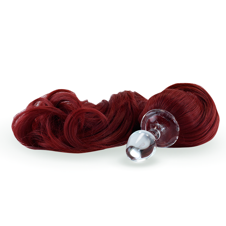 Red Crystal Minx Detachable Faux Pony Tail Plug Crystal Delights Red Crystal Minx Detachable Faux Pony Tail Plug Crystal Delights
