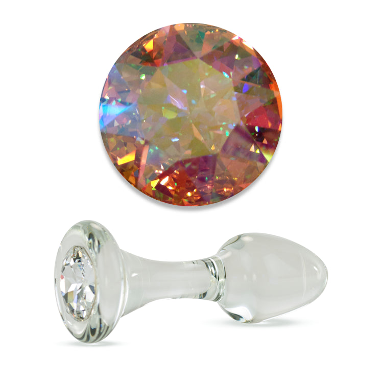 Aurora Borealis Crystal Delight Glass Butt Plug