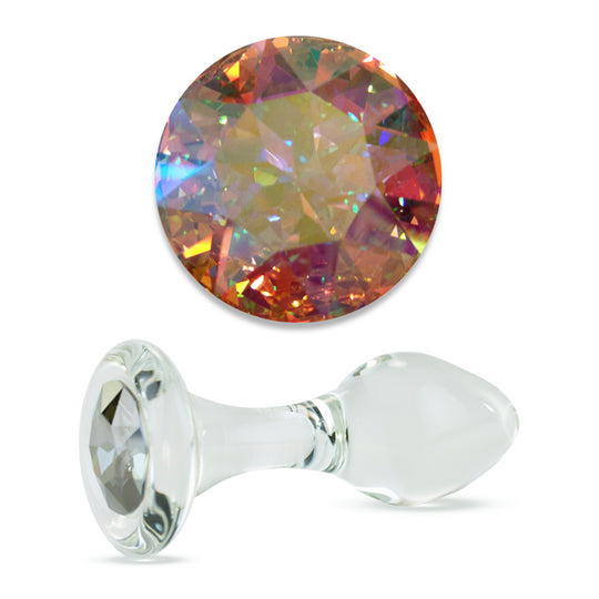 Aurora Borealis Crystal Delight Glass Butt Plug