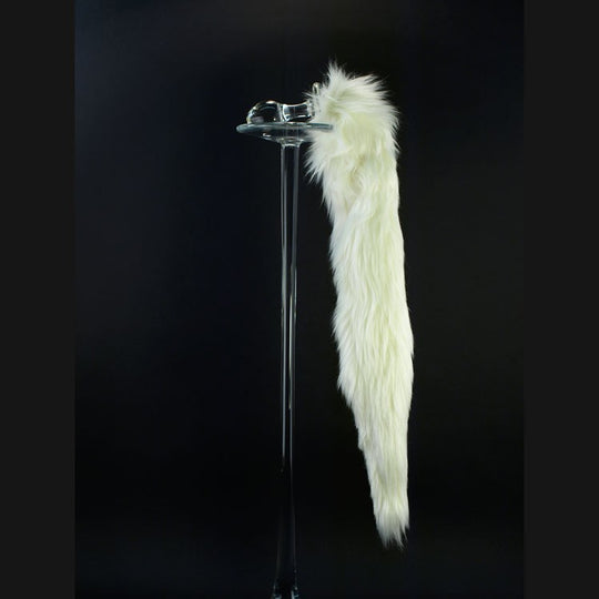 White Crystal Minx Faux Fur Tail Plug