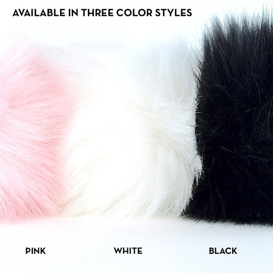 White Magnetic Faux Fur Bunny Tail