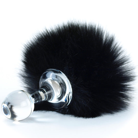 Black Magnetic Faux Fur Bunny Tail