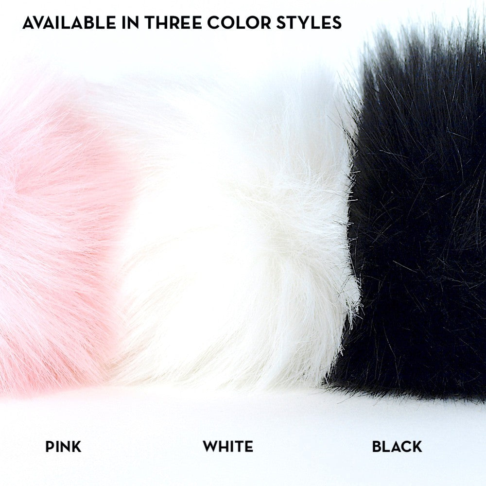 Black Magnetic Faux Fur Bunny Tail