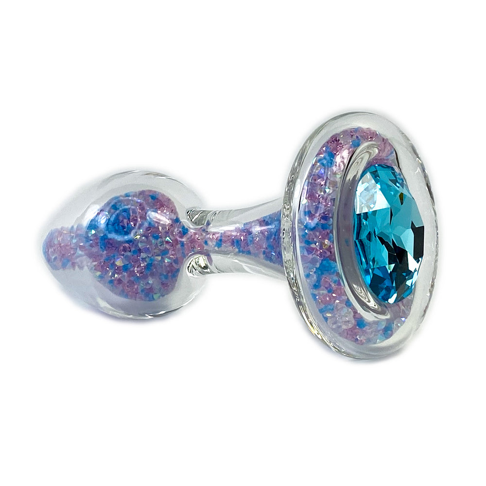 Crystal Delights Blue Trans Pride Sparkle Plug